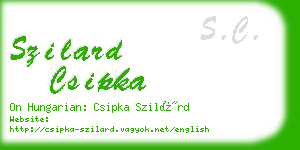 szilard csipka business card